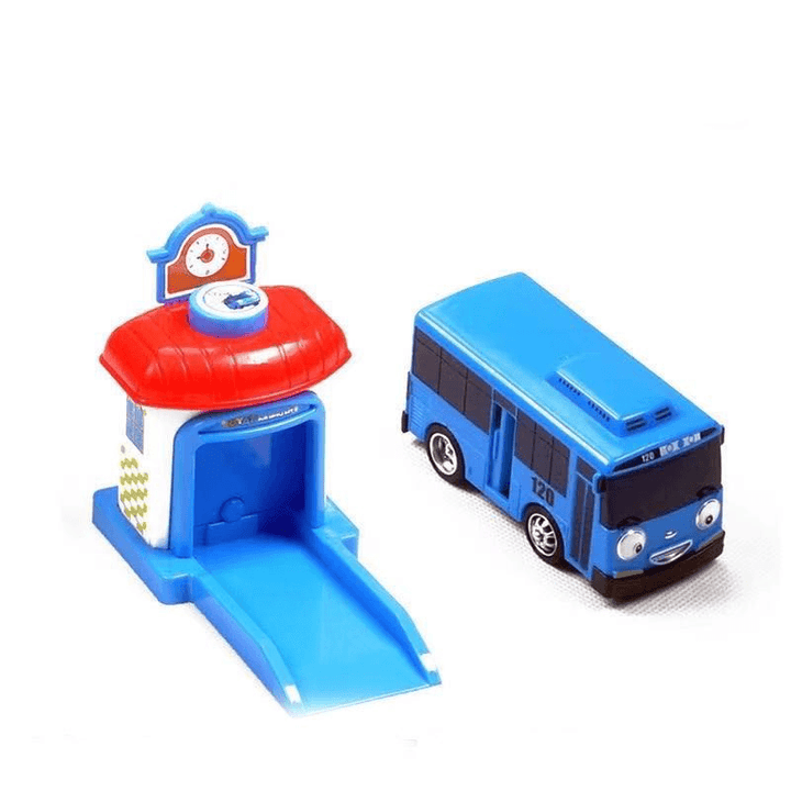 Cartoon Little Bus Pull Back Ejection Toy - MRSLM