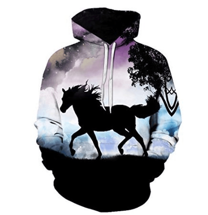 Digital Print Men'S and Women'S Long-Sleeved Pullover Hoodie Sweatshirt - MRSLM