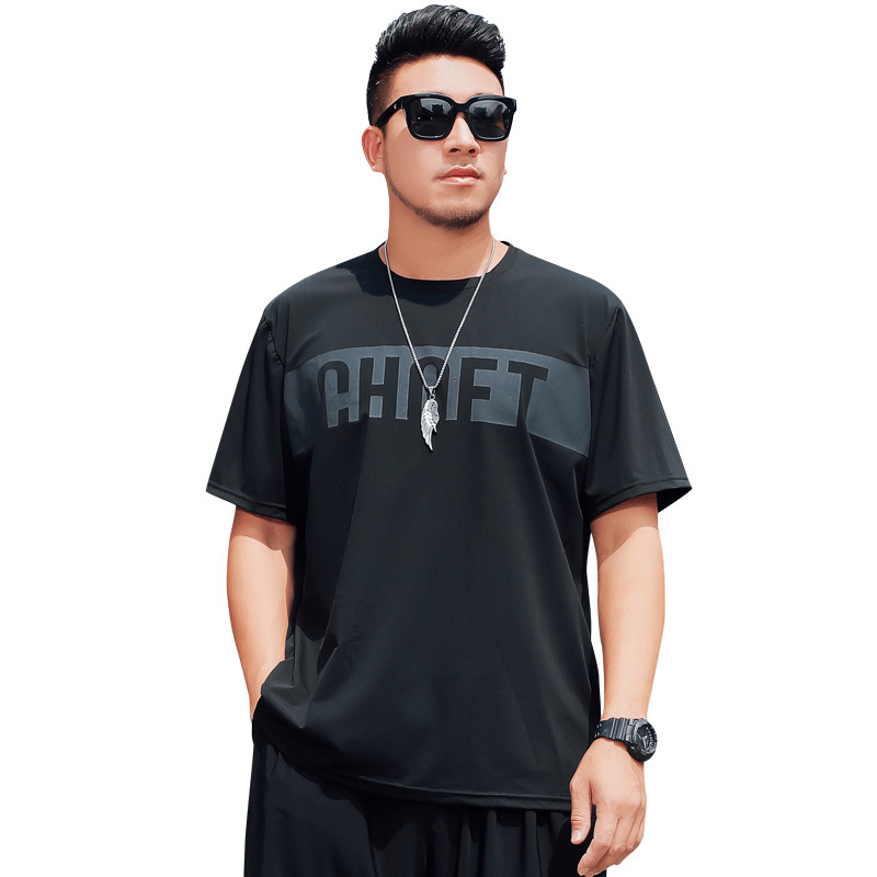 Silk Short-Sleeved Men'S Trend Loose and Cool T-Shirt - MRSLM