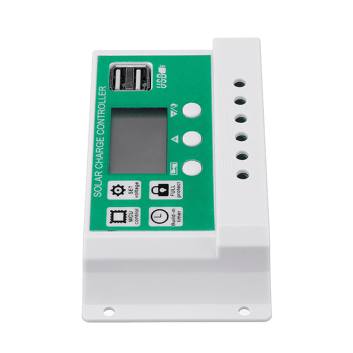 10/20/30A 12V 24V Auto Dual USB Solar Panel Charge Controller Battery Charger Adapter LCD - MRSLM