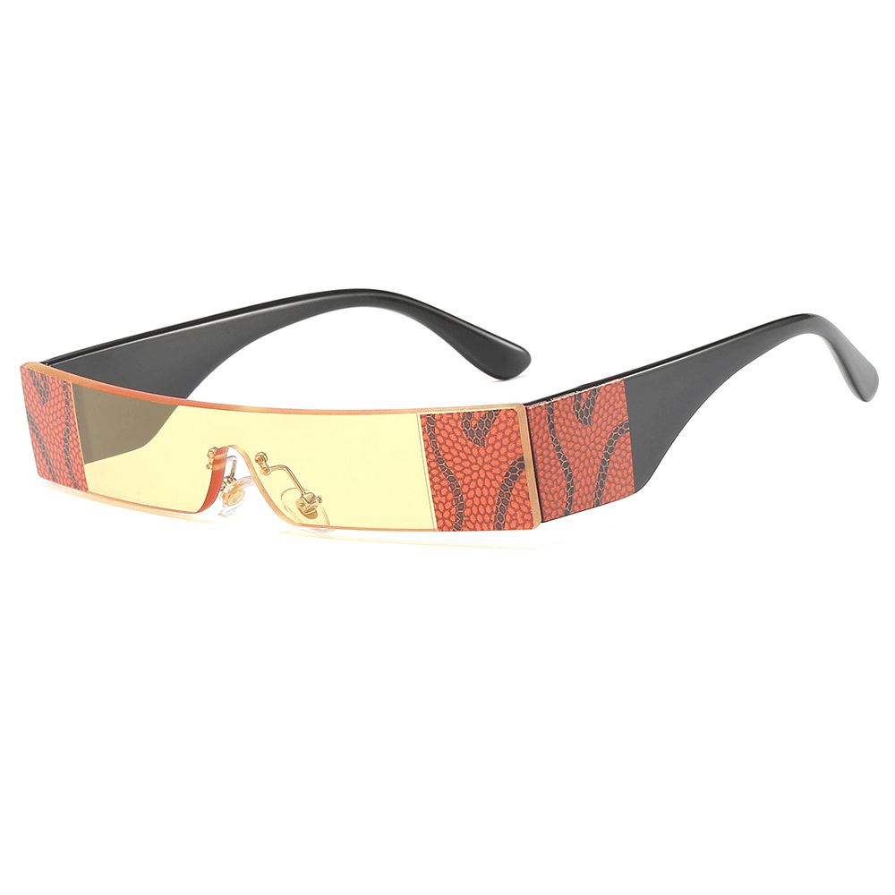 Sunglasses Personality Snake Pattern Small Frame Men'S and Women'S Sunglasses Rimless One-Piece Glasses - MRSLM