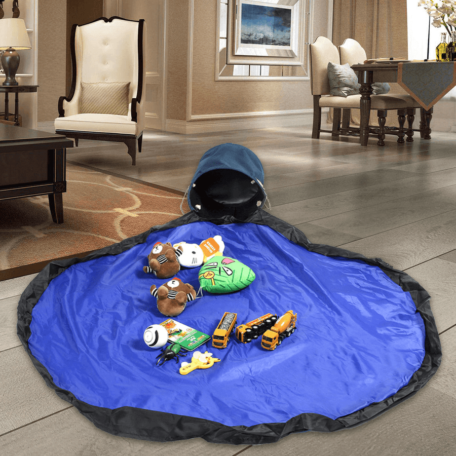 Portable Kids Toy Storage Bag Drawstring Play Mat for Toys Clean-Up Storage Container - MRSLM