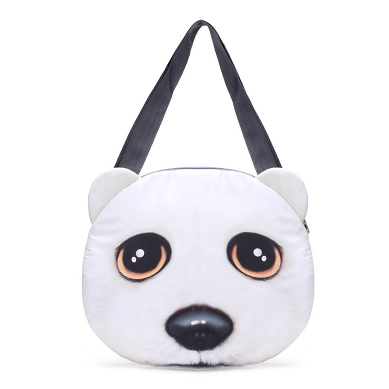 Women 3D Dog Cat Pussy Face Purse Cute Shopping Tote Shoulder Bag - MRSLM