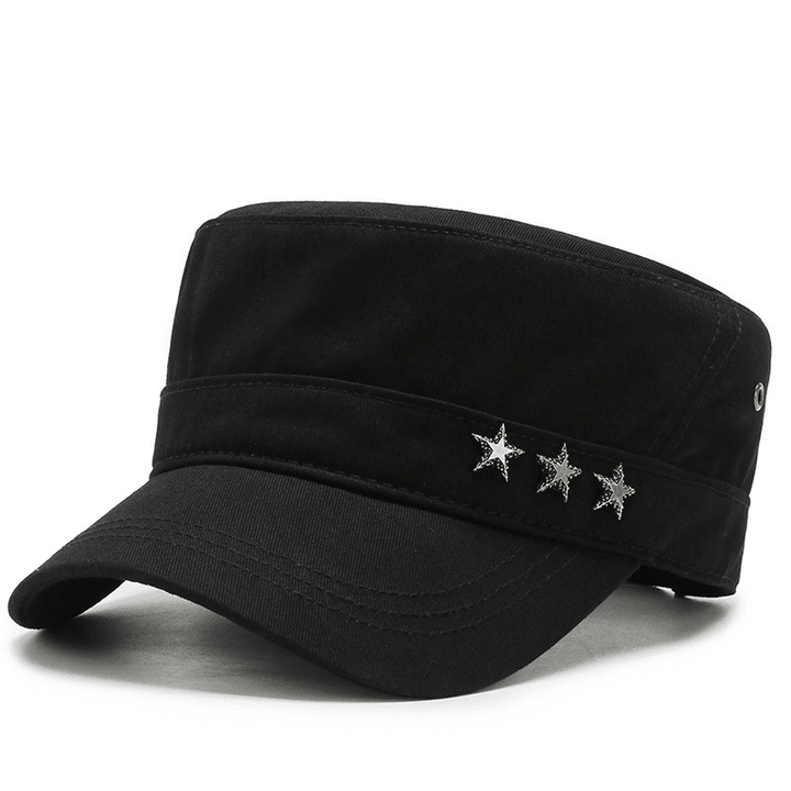 Cotton Flat Top Military Cap Five-Star Peaked Cap - MRSLM