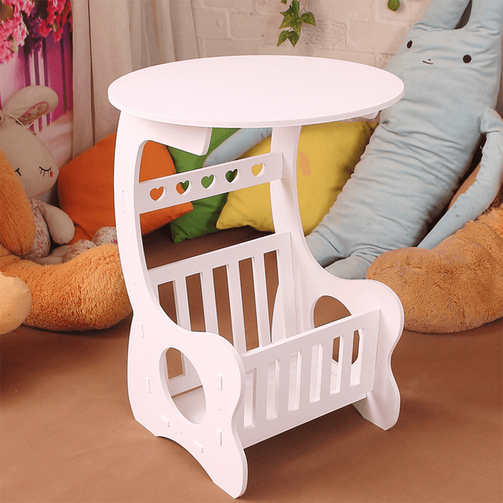 Modern Coffee Table European Creative Mini Magazine Books Storage Shelf Bracket Bookshelf round Tea Table - MRSLM