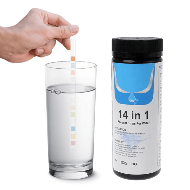 50PCS Upgrade 14-In-1 Drinking Water Test Strip Tap Water Quality Test Strip for Testing Hardness PH Bromine Nitrate Water Quality Tester - MRSLM