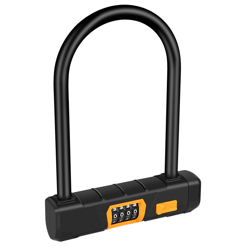 JAKROO U-Lock 4-Digit Secure Password Bike Lock Anti-Theft Steel Multipurpose Lock for Bike Scooter Motorcycle - MRSLM