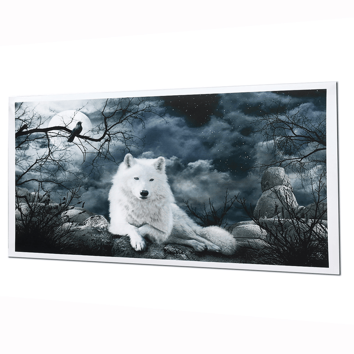 White Wolf Stone Canvas Wall Paintings Frameless Pictures Art Home Decor - MRSLM