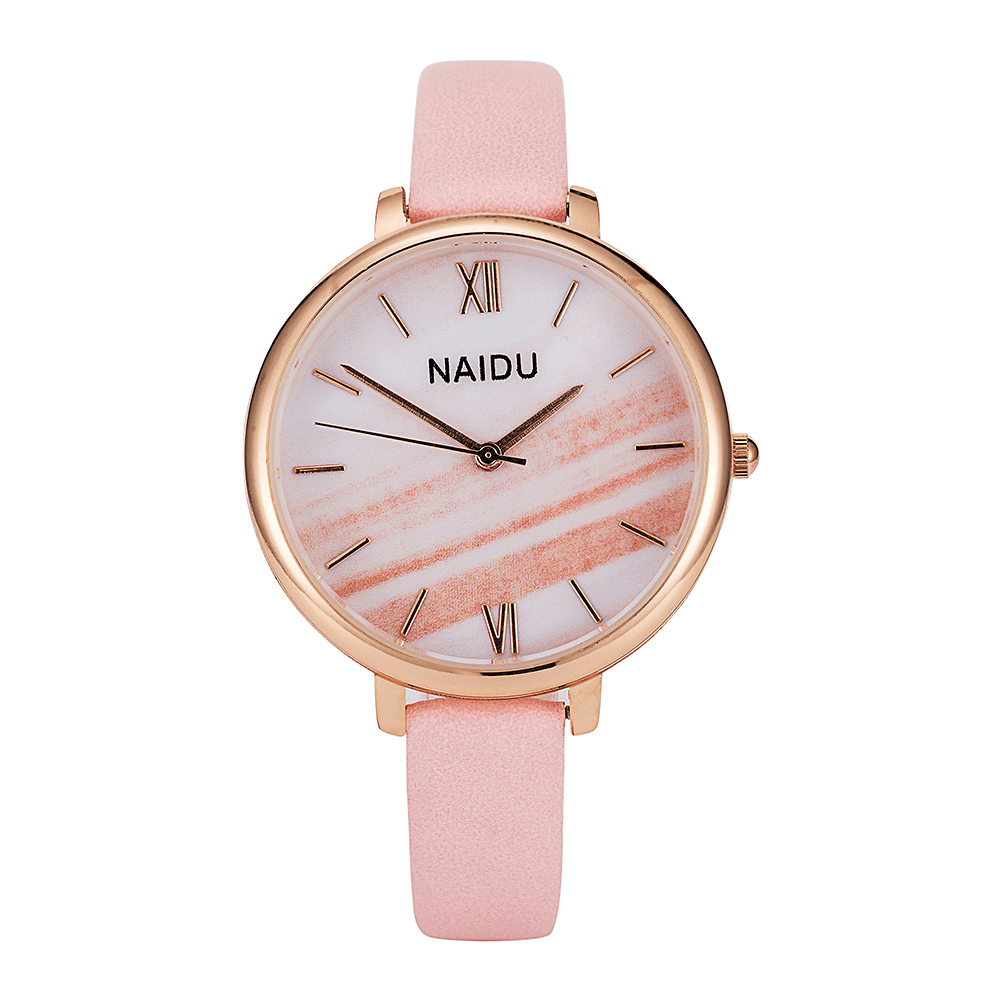 JY065 Fashion Elegant Design Roman Number PU Leather Strap Ladies Wristwatches Quartz Watch - MRSLM