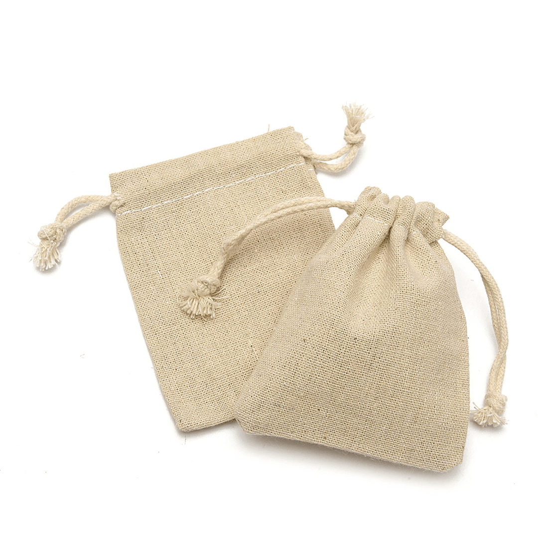 30Pcs Natural Linen Pouch Burlap Jute Sack Jewelry Pouch Drawstring Gift Bags 8X10Cm - MRSLM