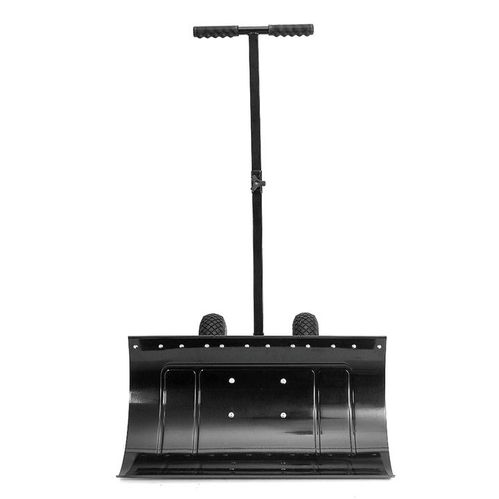 29 Inch Wheeled Snow Shovel Adjustable Height Multi-Angle Snow Pusher Garden Snow Plow Shovel with Wheels - MRSLM