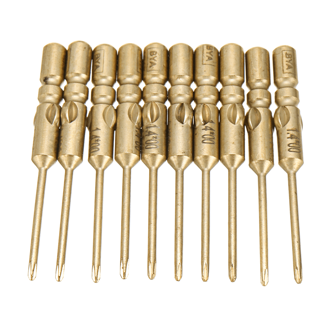 10Pcs 40Mm Magnetic Screwdriver Bits Hex Cross Head PH0 PH1 PH2 Bit for Electric Screwdriver - MRSLM