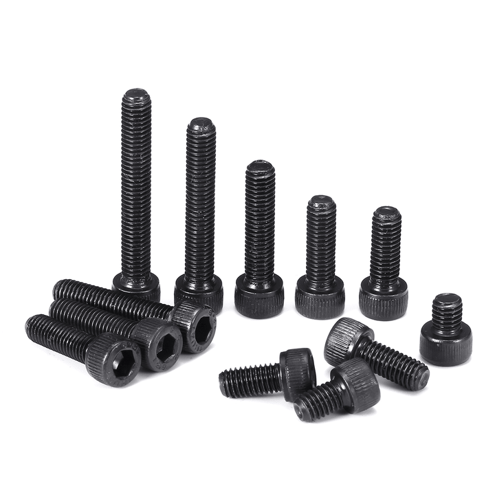 Suleve™ M5CH7 140Pcs M5 12.9 Grade Carbon Steel Hex Socket Cap Head Screw Bolt 6-35Mm Set - MRSLM