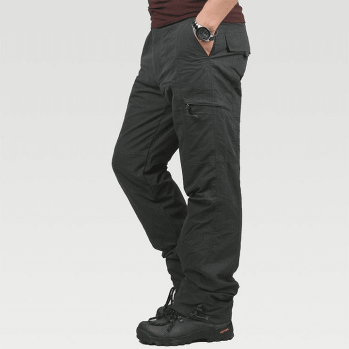 Mens Winter Outdoor Sports Trousers Military Tactical Thick Warm Cargo Pants - MRSLM