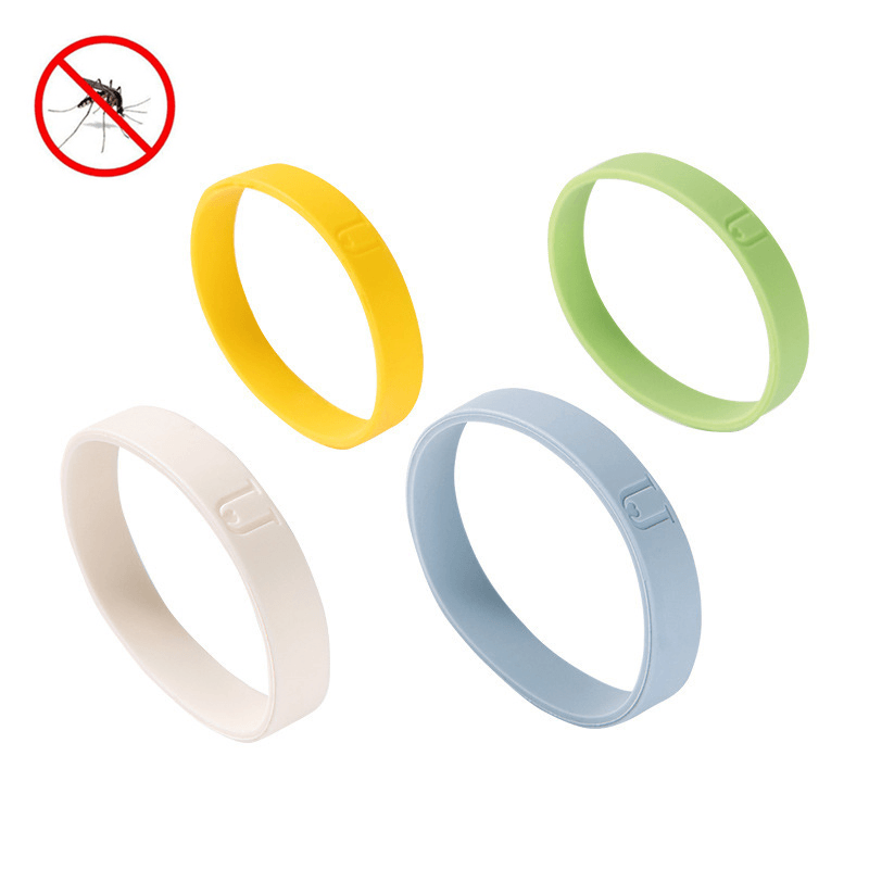 Jordanjudy 4 Pcs Mosquito Repellent Bracelets Soft Silicone Waterproof Natural Essential Oils Safety Pest Repeller Bracelet Outdoor Camping Travel Home - MRSLM