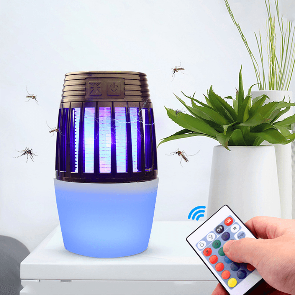 Remote Control Electronic Mosquito Killer Lamp 2 in 1 Camping LED Nigh Light anti Repellent Fly Bug Zapper Insect Killer Pest Control - MRSLM