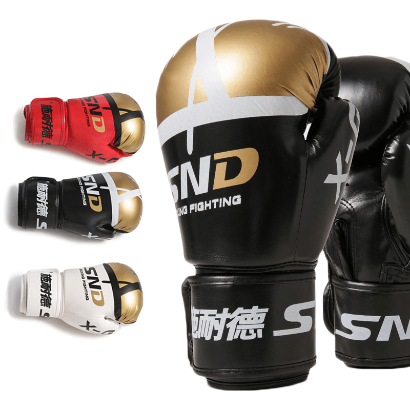 SND 10OZ Professional Breathable Boxing Gloves Men Fight Gloves for Karate Muay Thai Boxing Training - MRSLM