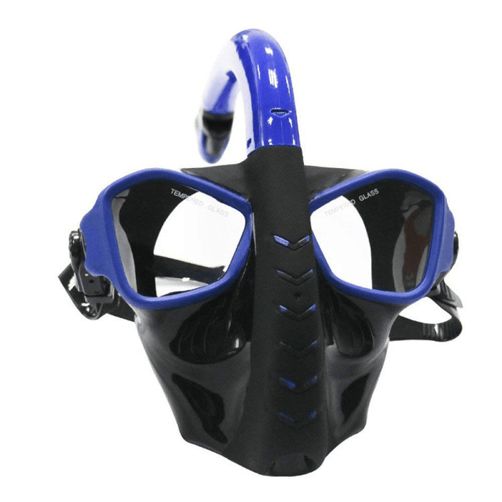 Anti-Fog Snorkel Mask Underwater Diving Full Face Swimming Goggles with Breathable Tube - MRSLM