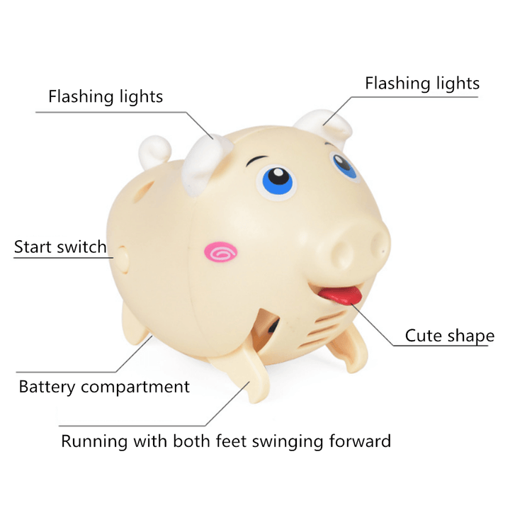 Whistle Pig Voice-Activated Induction Electric Children'S Toys Lighting Music Whistling Can Run - MRSLM