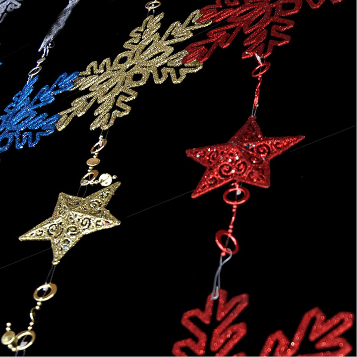 Christmas Star Snowflake Garland Hanging Pendant Tree Party Window Door Decoration - MRSLM