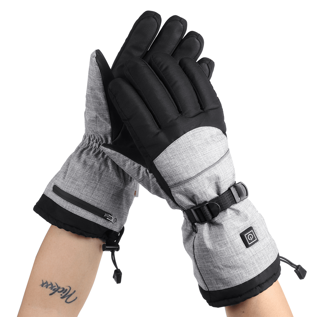 Motorcycle Electric Heated Gloves 3 Gear Temperature Winter Warm Sport Battery Waterproof Windproof - MRSLM