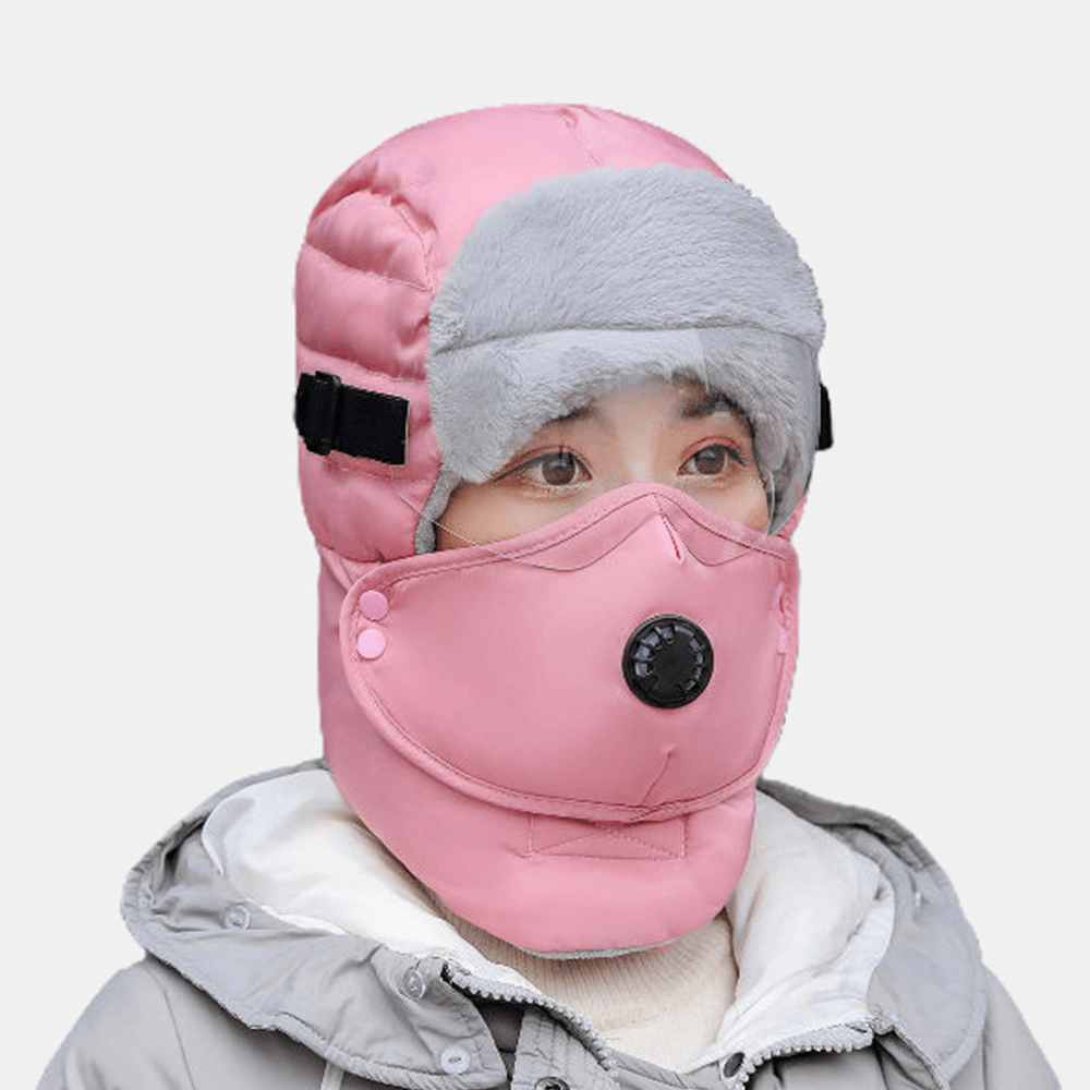 Unisex Autumn Winter Warm Trapper Hat with Goggles Adult Outdoor Cycling Windproof Ear Protection Thicken Bomber Hats Ski Hats - MRSLM