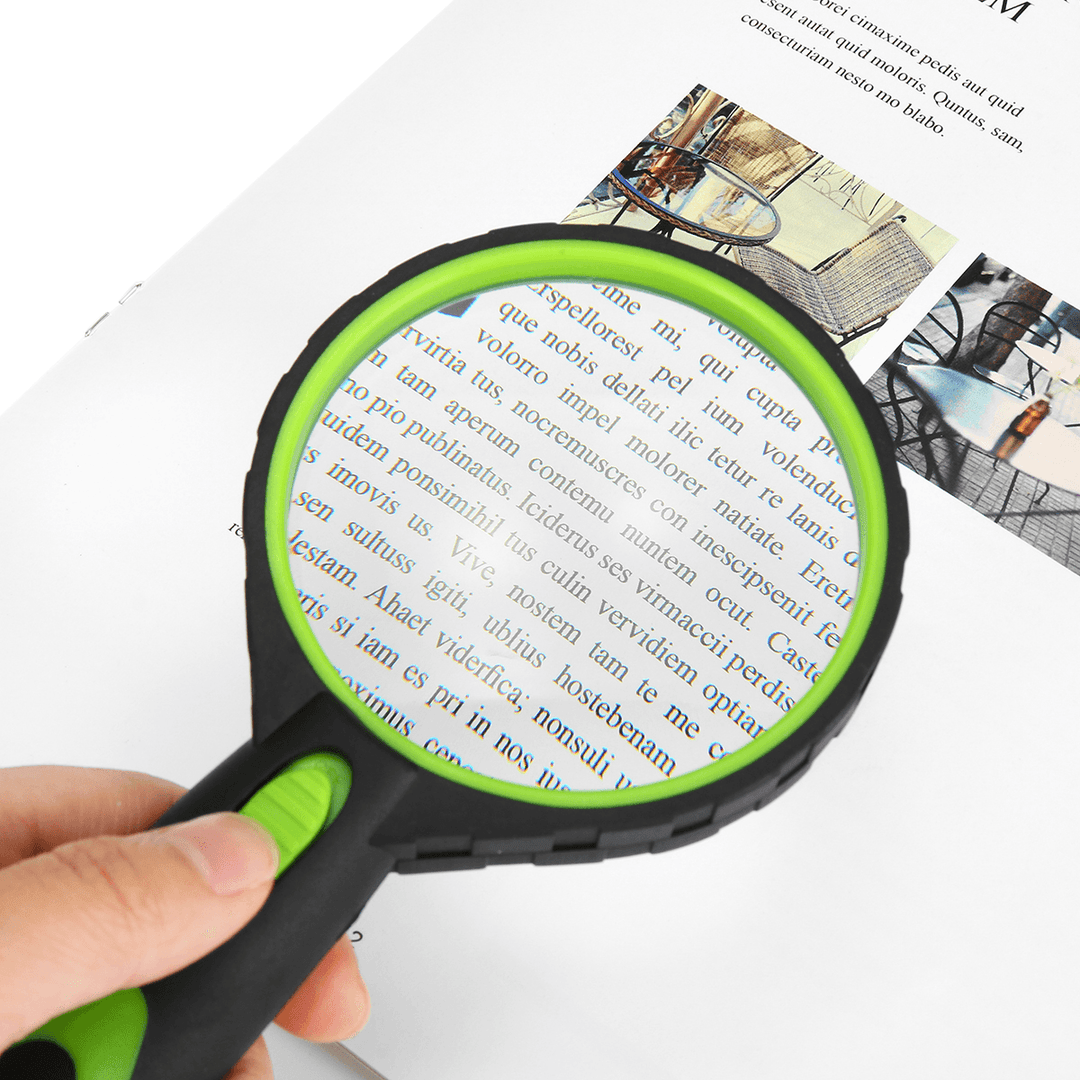 LED Handheld Magnifying Glass Rubber Anti-Fall 10 Times Magnification Magnifiers - MRSLM