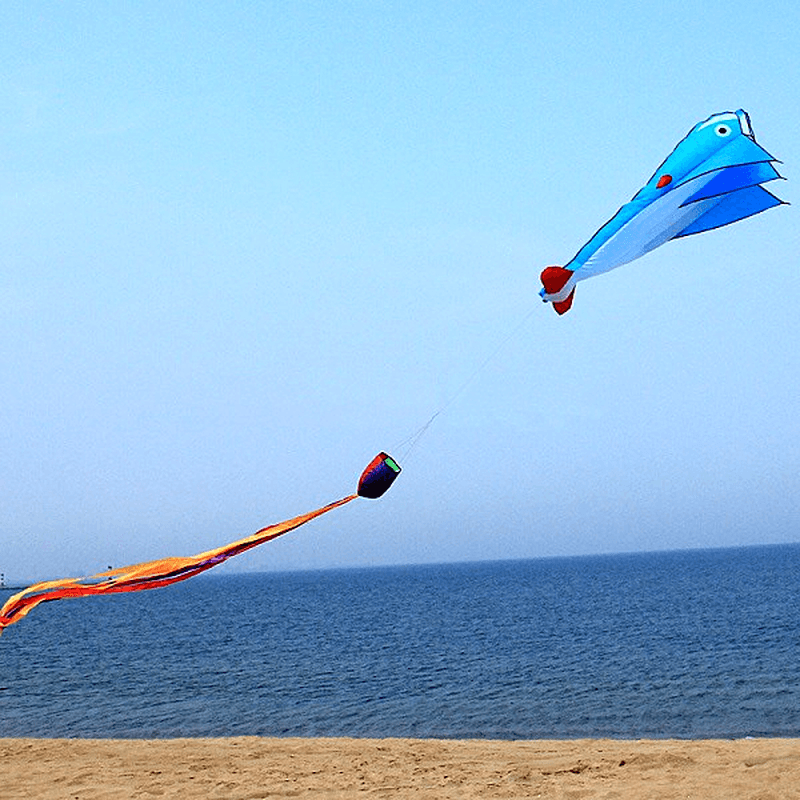 3D Huge Soft Parafoil Blue Dolphin Kite Outdoor Sport Entertainment Kite Frameless - MRSLM