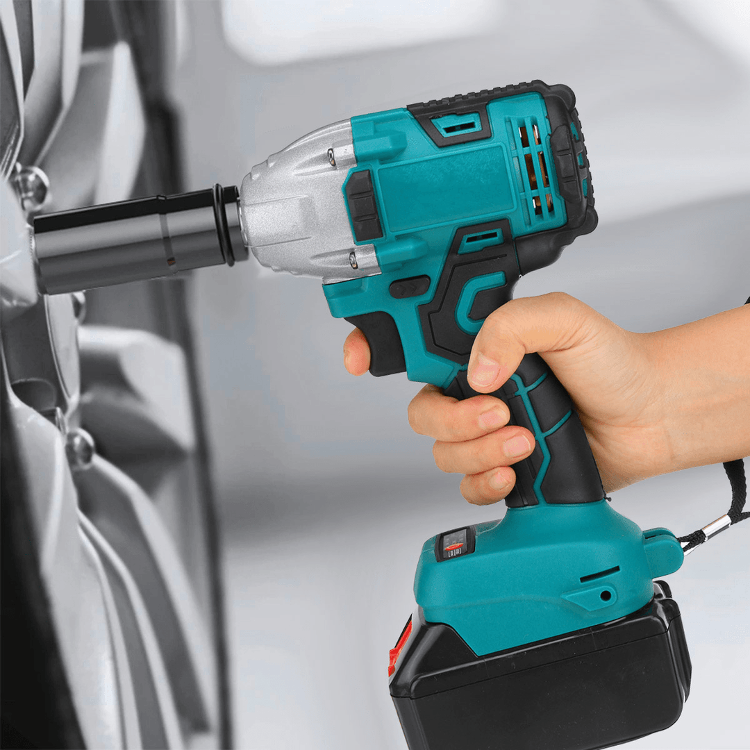 330N.M Cordless Electric Wrench Brushless Impact Wrench W/ 1/2Pcs Battery & 5 Sockets - MRSLM