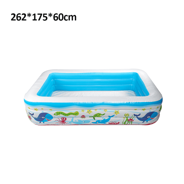 Inflatable Swimming Pool Family Childrens Kids Baby Large Water Rectangular - MRSLM