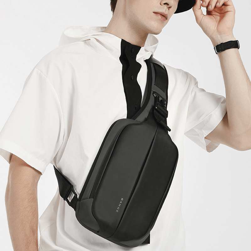 BANGE Outdoor Sport Men Sling Bag Crossbody Pack for Cell Phone Large Capacity Chest Bag Male Waterproof Bag - MRSLM