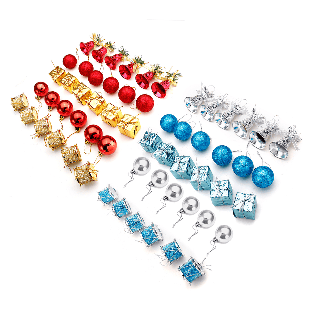 32PCS Christmas Xmas Tree Decorations Hanging Ornaments Baubles Balls Drums Bells - MRSLM