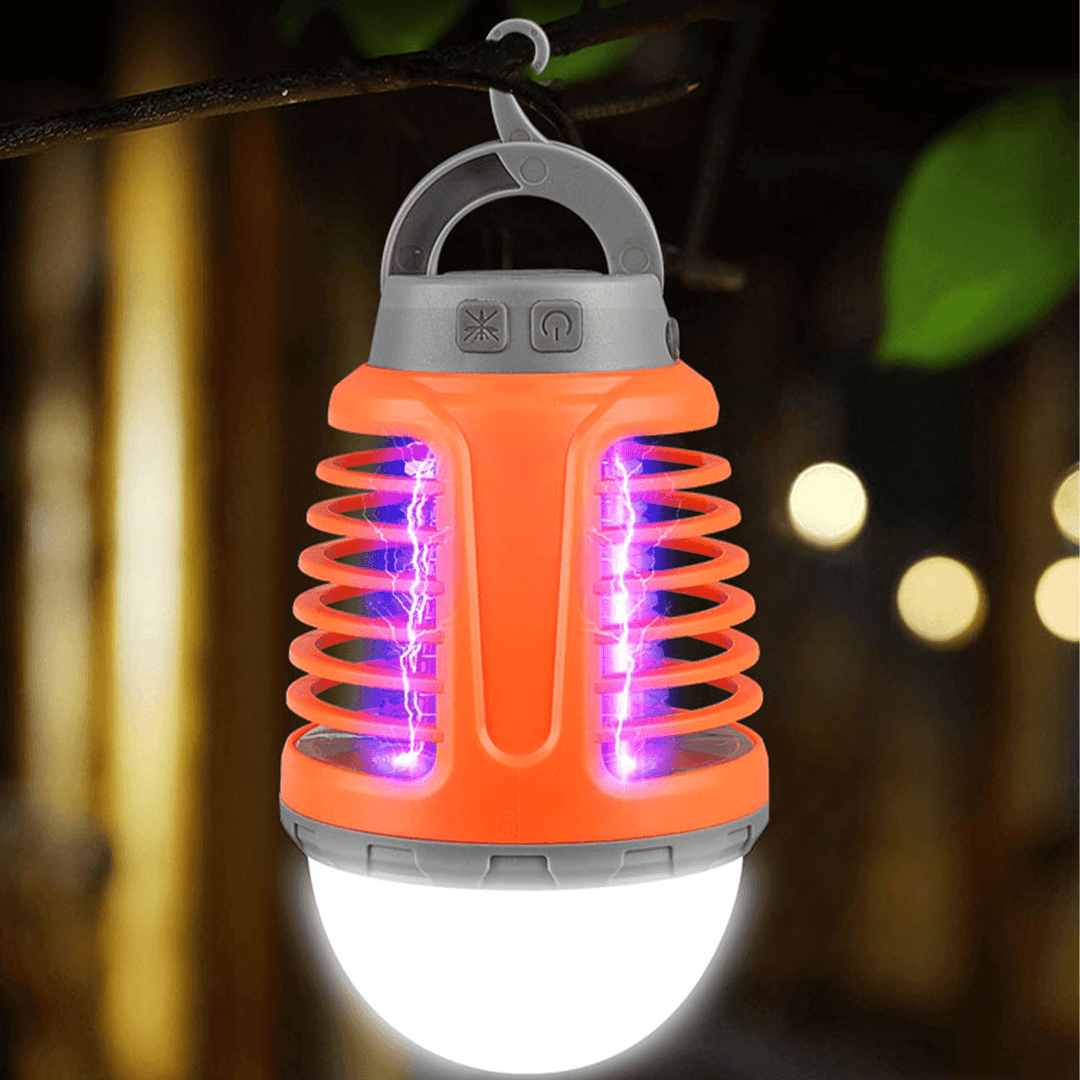 70 Lumens 2-In-1 LED Zapper Light Bulbs Mosquito Killer Lamp 4 Modes USB Rechargeable Hook Hanging Camping Light - MRSLM