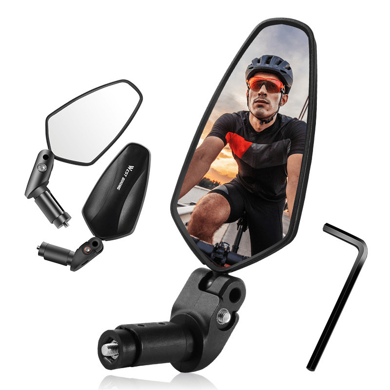 WEST BIKING Bike Mirrors 360 ° Adjustable Mirrored Mountain Bike Mirrors Foldable Nylon PA/PP Mirrors Equipment - MRSLM