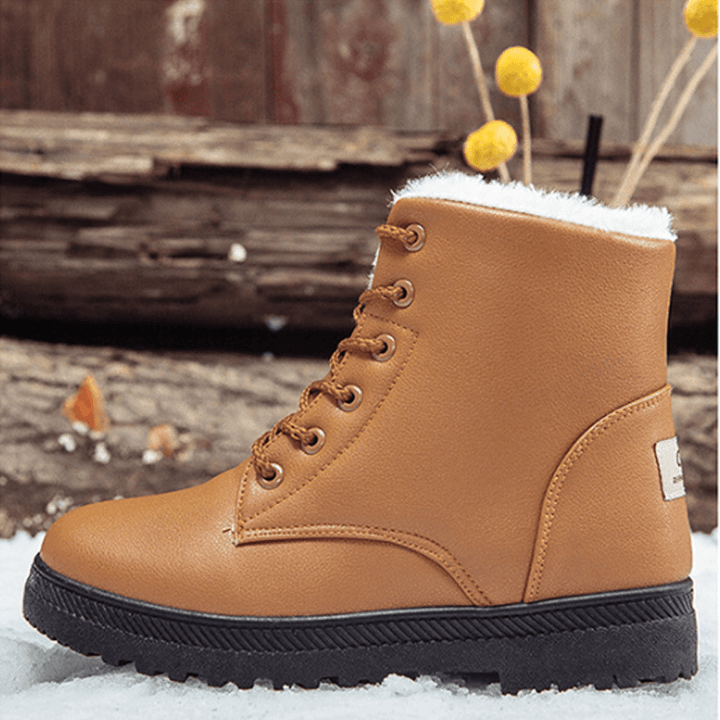 Women Casual Comfy Keep Warm Fur Lining Snow Boots - MRSLM