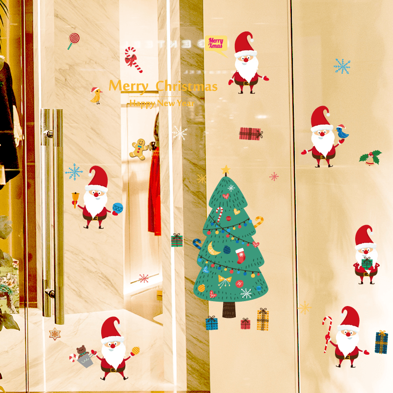 Miico SK9230 Christmas Catoon Wall Sticker Removable for Christmas Party Room Decoration - MRSLM