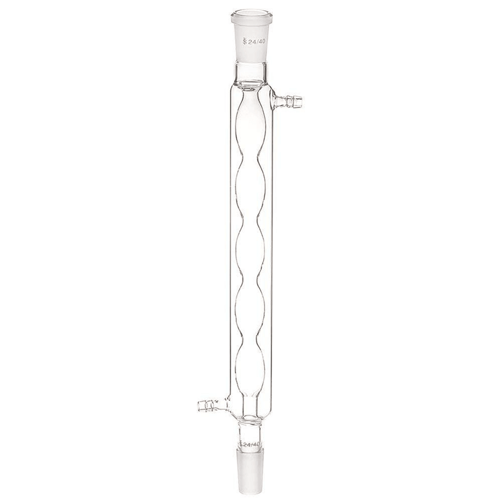 24/40 200Mm Glass Allihn Condenser Chemistry Lab Experiment Test with Spherical Inner Tube Straight Mouth - MRSLM