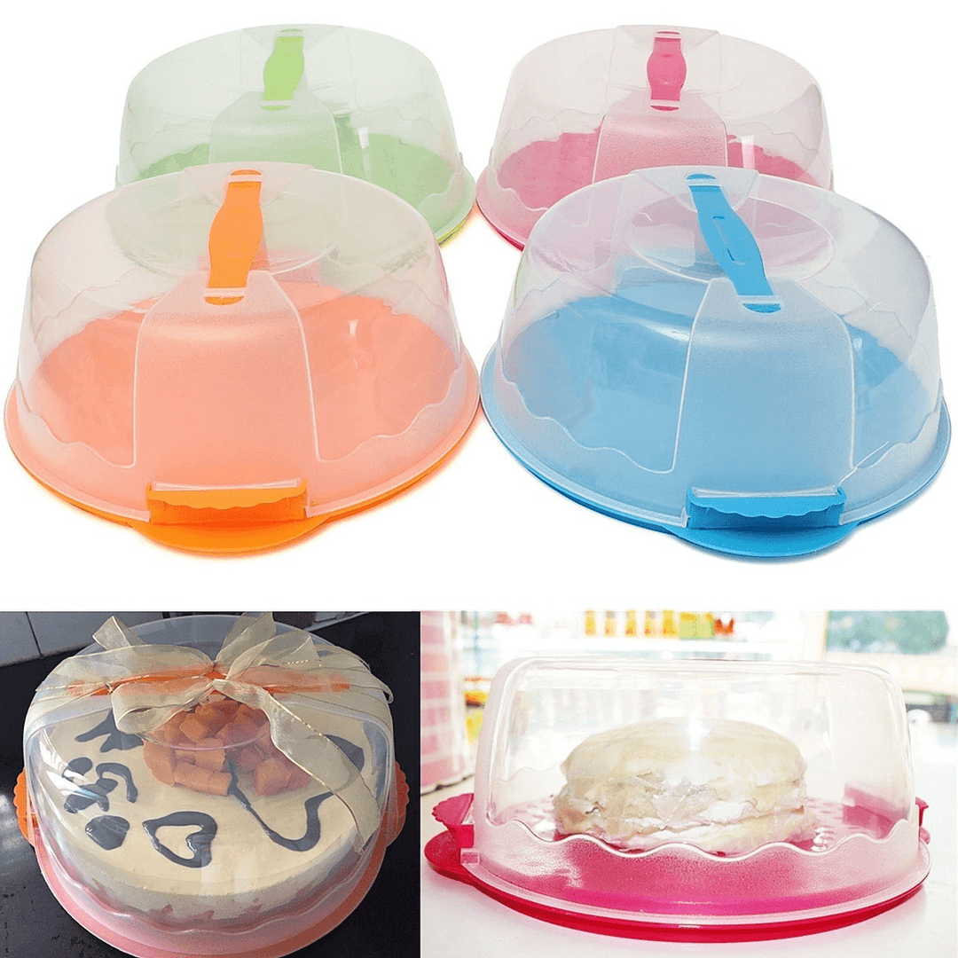 Portable Locking Cake Caddy Pretension Tub Cupcake Carrier Kitchen Storage Container - MRSLM