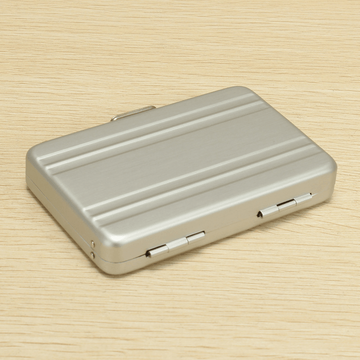 Aluminum Business Credit Cards Box Mini Suitcase Card Holder High Grade Business Office Cards Box - MRSLM