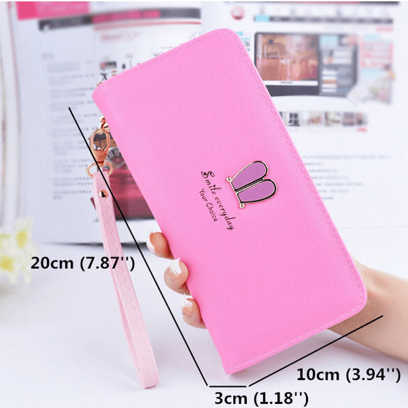 Rabbit Ear Zipper Long Wallet Girls Cute Animal Candy Color Purse Card Holder Coins Bags - MRSLM