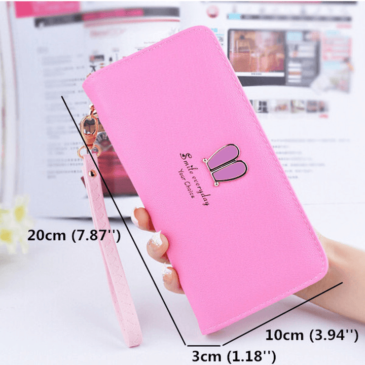 Rabbit Ear Zipper Long Wallet Girls Cute Animal Candy Color Purse Card Holder Coins Bags - MRSLM