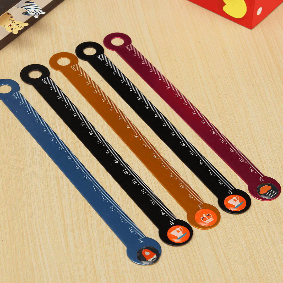 Kids Student Study Stationery Measuring Ruler Scale Measure Tools Cute Aluminum Straight Ruler - MRSLM