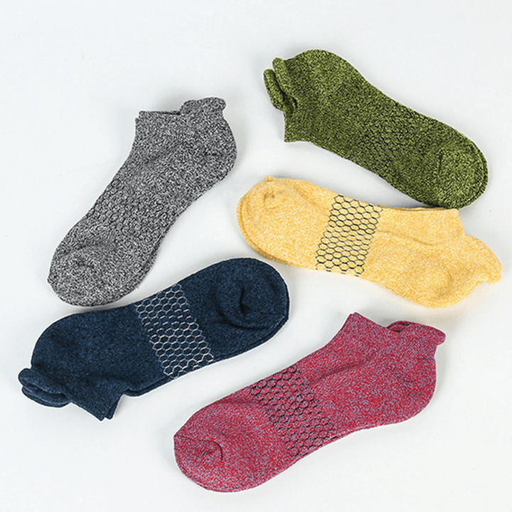 Men Summer Breathable Stretchy Cotton Ankle Socks - MRSLM