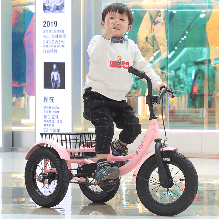 BIKIGHT Children Tricycle with Large Rear Basket Kids Bike Adjustment Seat Stroller Bike for 2-8 Years Old Boys Girls Gifts - MRSLM