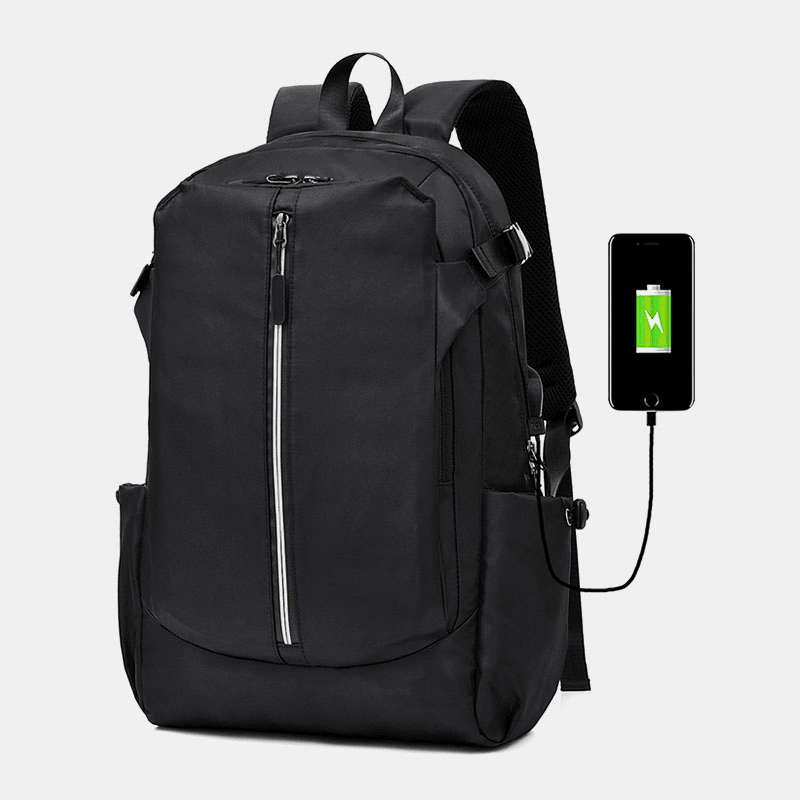 Men Large Capacity with USB Charging Solid Travel Business Backpack - MRSLM