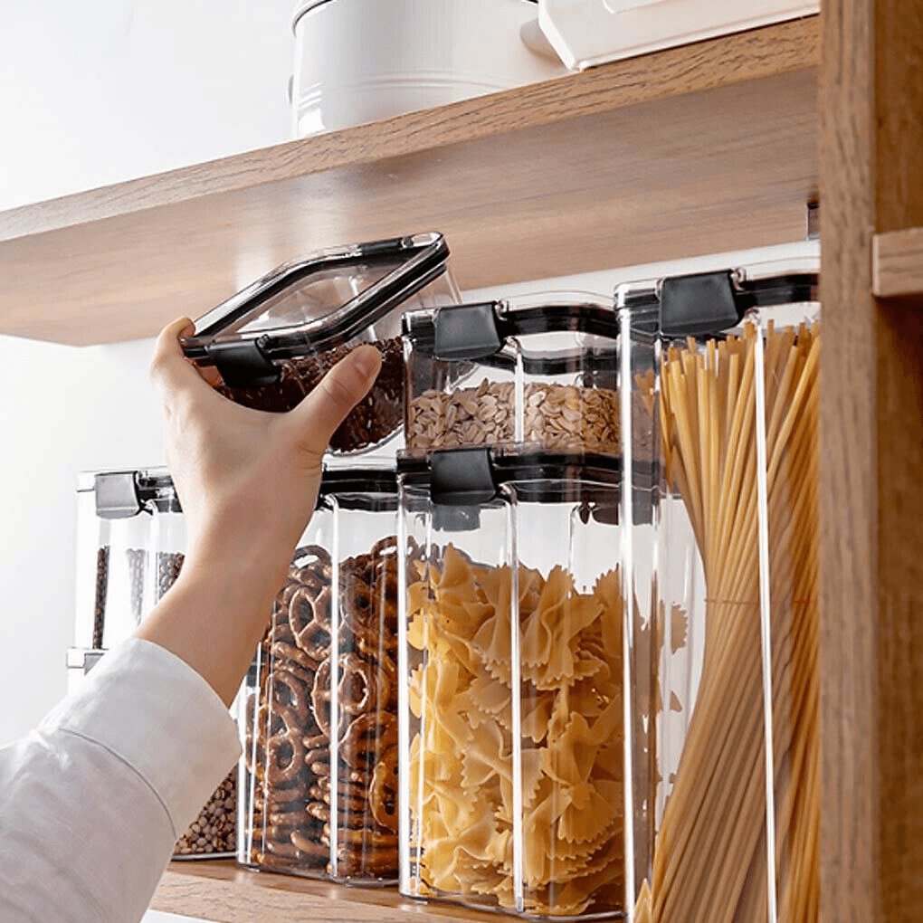 Kitchen Storage Box Transparent Plastic Container Cereal Dried Sealed Can-460/700/1300/1800Ml - MRSLM