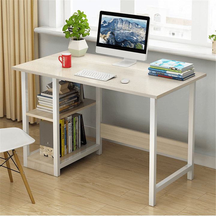 Writing Study Table Computer Desk PC Office Home Workstation Book Shelf Wooden - MRSLM