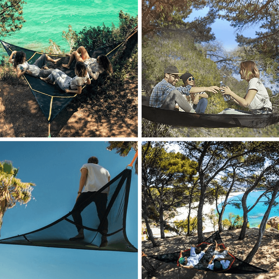 Multi-Functional Hammock 3 Point Design Portable Hammock Outdoor Camping Swings Hanging Chair - MRSLM