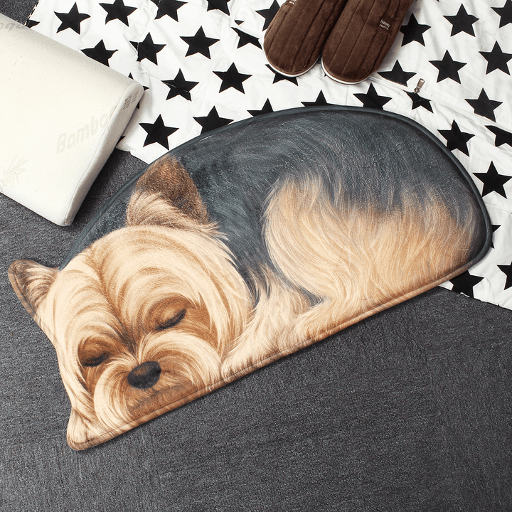 3D Cute Dog Pattern Doormat Indoor Print Door Mat Suedel Floor Rugs - MRSLM