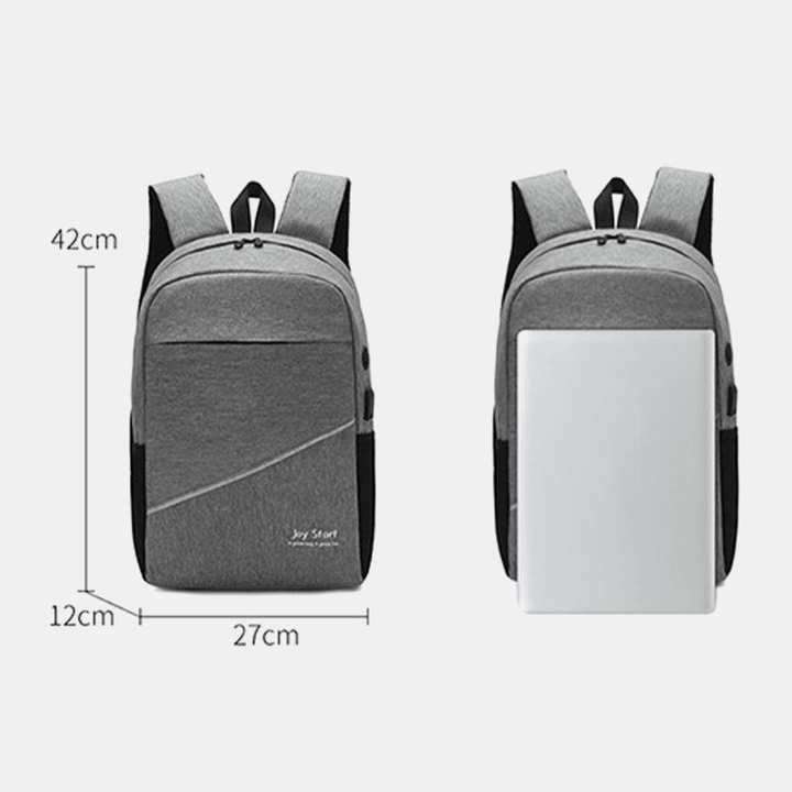 Men 3PCS Nylon USB Charging Wear-Resistance Fashion Casual Laptop Bag Backpack Crossbody Bag Clutch Bag - MRSLM